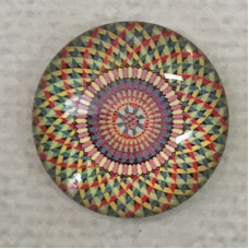 20mm Art Glass Cabochons - Star Mandala 9 - Each