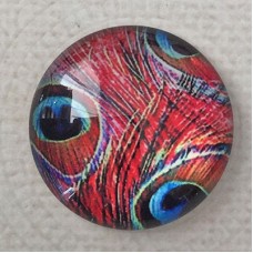 25mm Art Glass Backed Cabochons - Simply Reds Design 10 - Each