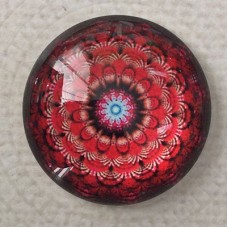 25mm Art Glass Backed Cabochons - Simply Reds Design 11 - Each