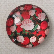 25mm Art Glass Backed Cabochons - Simply Reds Design 3