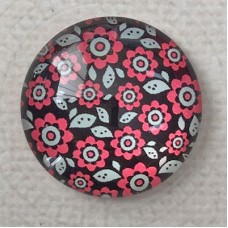 25mm Art Glass Backed Cabochons - Simply Reds Design 4 - Each