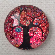 25mm Art Glass Backed Cabochons - Simply Reds Design 7 - Each