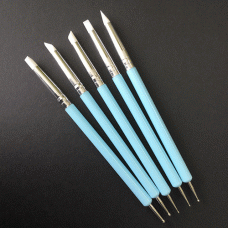 15cm length Set of 5 Silicone Tip + Ball Tip Clay Shaper Tools