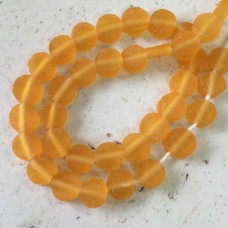 8x3mm Resin Coin Beads - Orange - Pack of 10