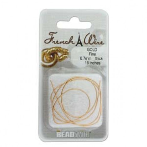 Beadsmith French Wire (Gimp) - Fine Gold Plated - 37cmx.7mm