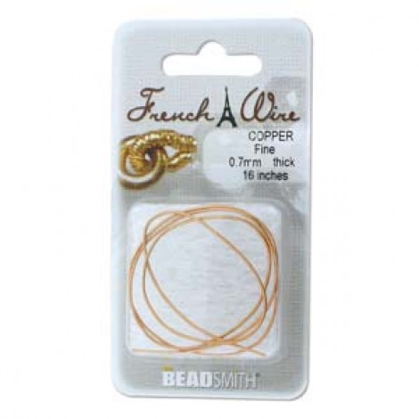Beadsmith Fine 0.7mm Copper Colour French Wire (Gimp) - 16"