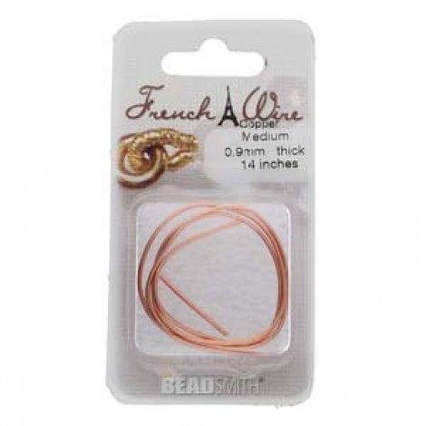 Beadsmith Medium 0.9mm Copper Colour French Wire (Gimp) - 16"
