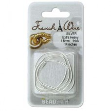 French Wire (Gimp) - Silver Colour - Extra Heavy - 35cm x1.8mm