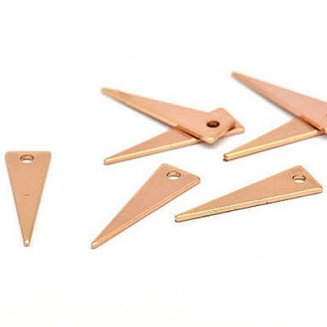 23x7mm 20ga Rose Gold Plated Brass Triangle Blanks