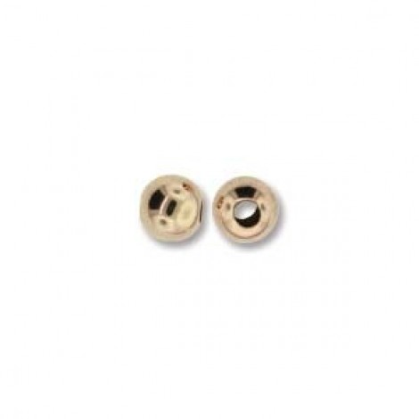4mm Round Seamless Rose Gold Filled Beads - 1mm hole - Pack of 4