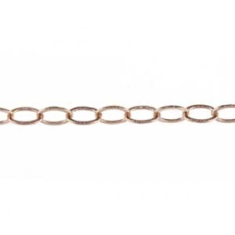 2.5mm 14Kt Rose Gold Filled Flat Cable Chain - Per 30cm (1ft) 2.5mm 14Kt Rose Gold Filled Flat Cable Chain - Per 30cm (1ft)