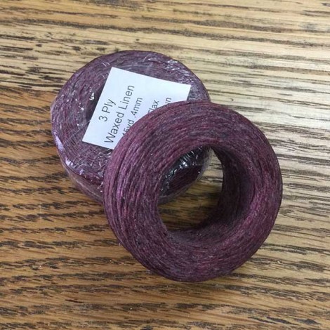 3 Ply Waxed French Flax Fiber Cord - Maroon - 45yd (41m) 3 Ply Waxed French Flax Fiber Cord - Maroon - 45yd (41m)