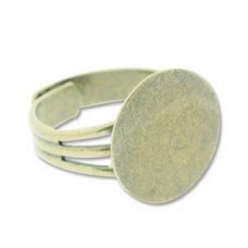 Adjustable Ring Base with 16mm Flat Pad - Antique Brass