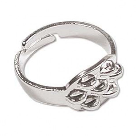 Adjustable Silver Plated Ring with 7 Loops - Pack of 2