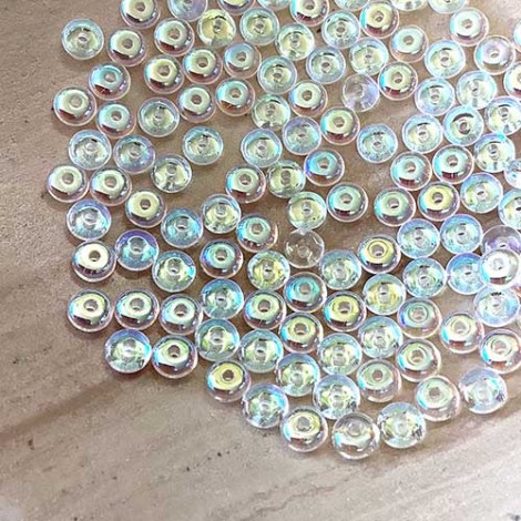 4mm Crystal AB Czech Rondelles - Pack of 50
