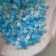 4mm Czech Rondelles - Hurricane Glass - Cloudy Skies - Pack of 50