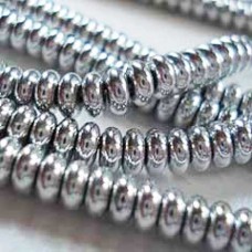 4mm Silver Czech Glass Rondelles - Pack of 50