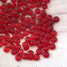 4mm Czech Rondelles - Siam Ruby - Pack of 50
