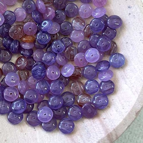 6mm Czech Amethyst Opal Rondelle Mix - Pack of 20