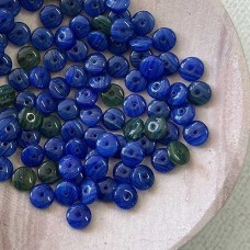 6mm Czech Rondelles - Hurricane Ultramarine Swirl - Pack of 20