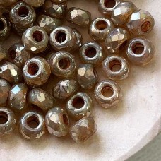 6x9mm Czech Faceted Roller Beads - Champagne Luster - Pack of 5