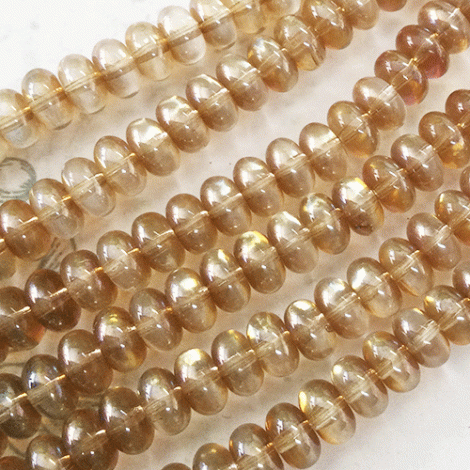 4x7mm Sapphirite Luster Czech Rondelles - Pack of 20