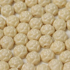 6mm 2-Hole Czech Rosetta Cabochons - Alabaster Pastel Cream - Pack of 33