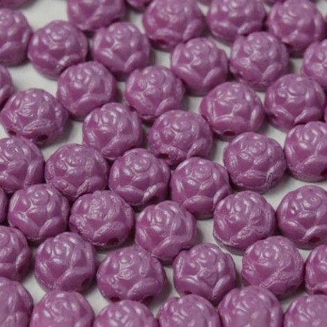 6mm 2-Hole Czech Rosetta Cabochons - Alabaster Pastel Purple