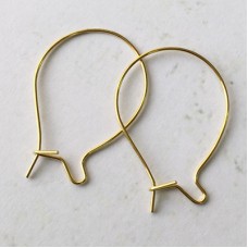 32mm (0.6mm wire) Minimalist Hoop Earwires - Brass - Pack of 2 Pair