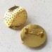25mm Beadable Sieve Style Round 2-Part Brooch Settings - Gold Plated