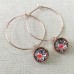12mm ID Rose Gold Plated Earrings w-Stainless Steel Earring Bezel Settings on 30mm Hoop - Per Pair