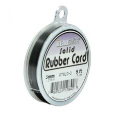 1.5m Black Solid Rubber (Buna) Cord