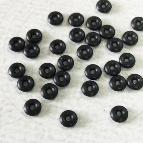 3mm Latex-Free Rubber O-Rings (1.1mm ID) - Black 