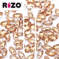 2.5x6mm Czech Rizo Beads - Capri Gold
