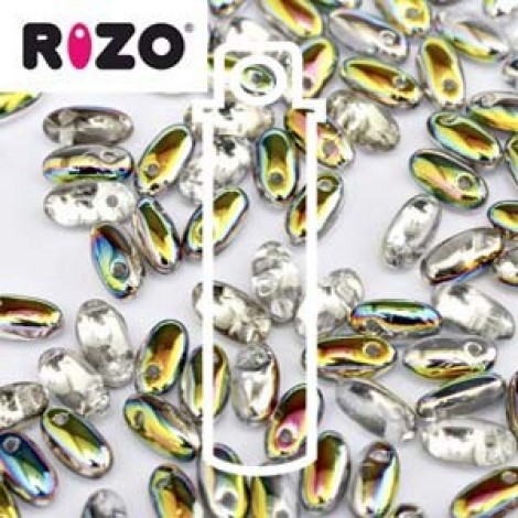2.5x6mm Czech Rizo Beads - Vitrail - 22gm 2.5x6mm Czech Rizo Beads - Vitrail - 22gm