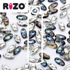 2.5x6mm Czech Rizo Beads - Bermuda Blue - 22gm