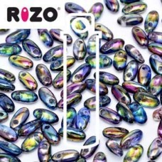 2.5x6mm Czech Rizo Beads - Magic Blue