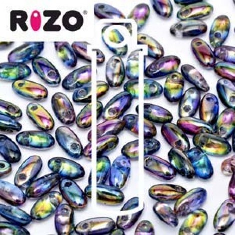 2.5x6mm Czech Rizo Beads - Magic Blue - 22gm 2.5x6mm Czech Rizo Beads - Magic Blue - 22gm