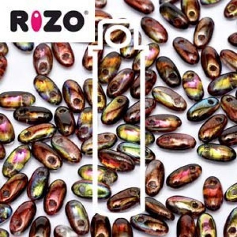 2.5x6mm Czech Rizo Beads - Magic Wine - 22gm 2.5x6mm Czech Rizo Beads - Magic Wine - 22gm