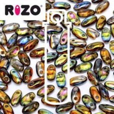 2.5x6mm Czech Rizo Beads - Magic Copper - 22gm