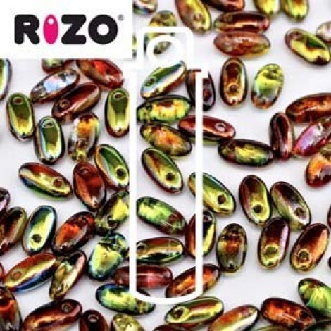 2.5x6mm Czech Rizo Beads - Magic Apple - 22gm 2.5x6mm Czech Rizo Beads - Magic Apple - 22gm