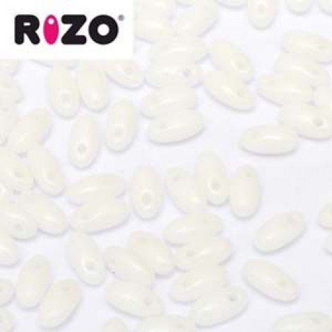 2.5x6mm Czech Rizo Beads - Chalk White - 22gm 2.5x6mm Czech Rizo Beads - Chalk White - 22gm