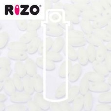 2.5x6mm Czech Rizo Beads - Chalk White Matte - 22gm