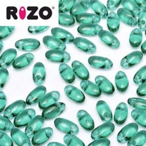 2.5x6mm Czech Rizo Beads - Emerald - 22gm 2.5x6mm Czech Rizo Beads - Emerald - 22gm