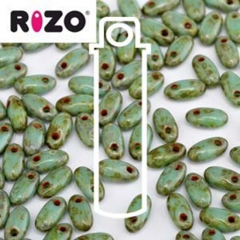 2.5x6mm Czech Rizo Beads - Jade Dark Travertine - 22gm 2.5x6mm Czech Rizo Beads - Jade Dark Travertine - 22gm
