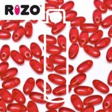 2.5x6mm Czech Rizo Beads - Red - 22gm