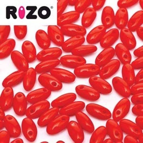 2.5x6mm Czech Rizo Beads - Opaque Red -22gm 2.5x6mm Czech Rizo Beads - Opaque Red -22gm