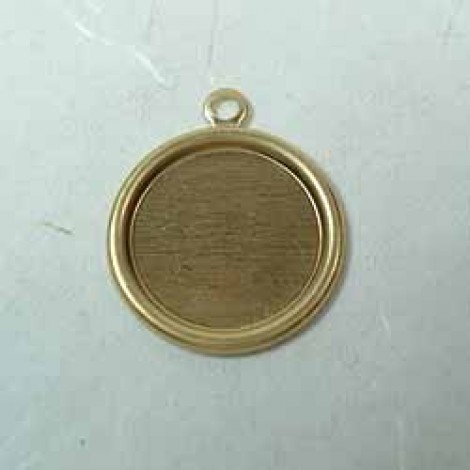 1/2" (17mm) Small Raw Brass Round Bezel Frame w/Loop