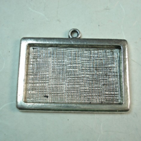37x25mm Tibetan Style Silver Lead-Free Rectangle Bezel