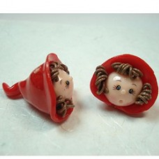 20mm Polymer Clay Kids Beads - Red Riding Hood
